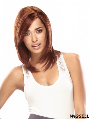 Small Head Mono Hand Tied Wigs With Lace Front Shoulder Length