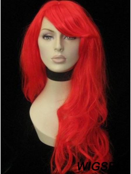 With Bangs Long Red Wavy 20 inch Fashionable Synthetic Wigs