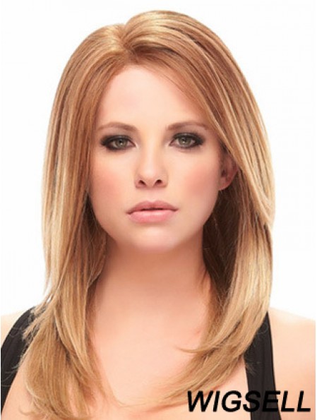 Auburn Shoulder Length Trendy Straight Without Bangs Lace Wigs