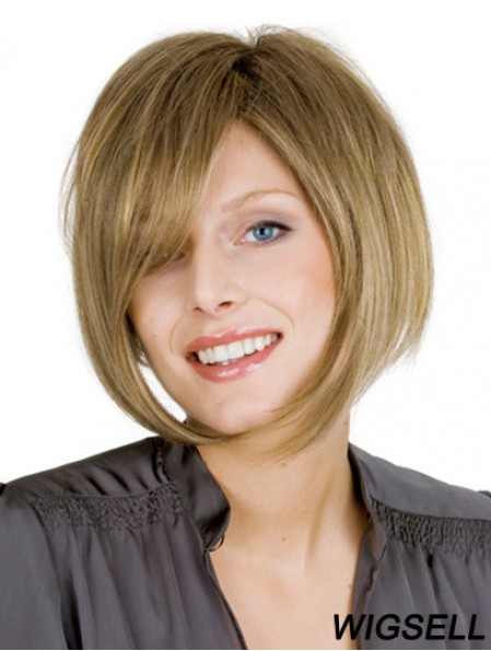 Chin Length Blonde Modern 10 inch Wavy Bob Wigs