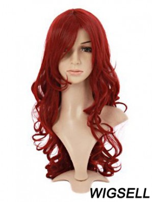 Wavy With Bangs Lace Front Style 20 inch Red Long Wigs