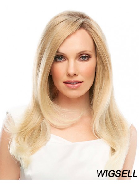 18 inch Blonde Long Layered Straight Designed Lace Wigs