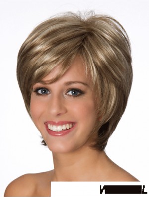 Layered Wavy Blonde 8 inch Real Human Wigs