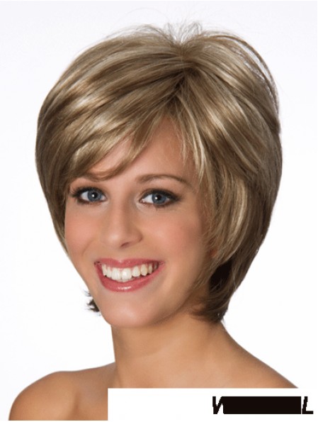 Layered Wavy Blonde 8 inch Real Human Wigs