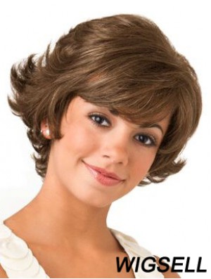 Lace Front Wavy 8 inch Brown Bob Wigs For Women