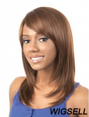 African American Wig Shoulder Length Striaight Wig Brown 16 Inch
