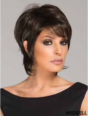 Black Cropped Wig UK Lace Front Short Wig African American Wig 6 Inch
