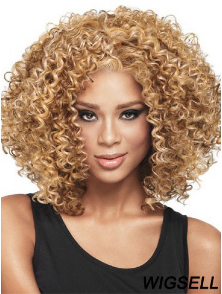 African Hair Style With Capless Kinky Style Blonde Color Shoulder Length