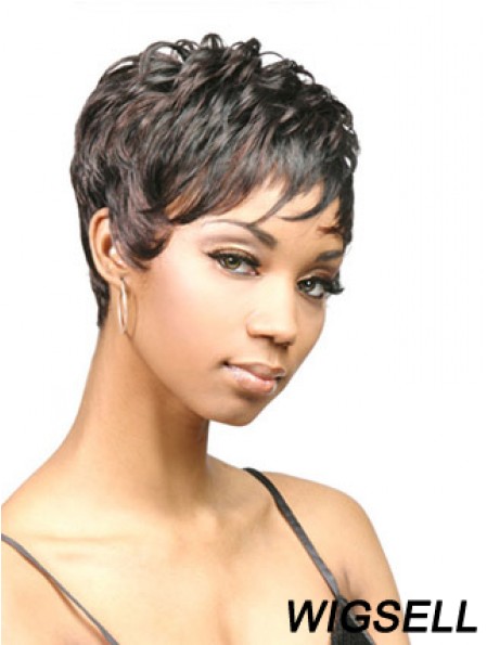 Cropped Black Wavy Boycuts Discount African American Wigs