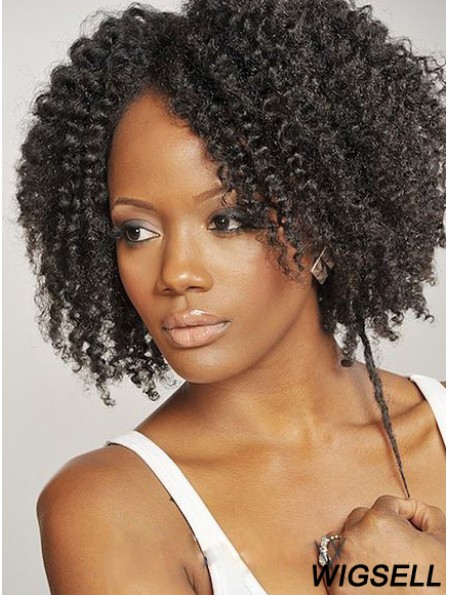 African American Human Hair Wigs Brazilian Chin Length Kinky Style