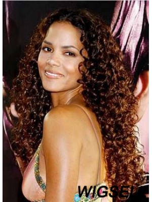 Affordable Auburn Long Kinky 30 inch Without Bangs Halle Berry Lace Wigs