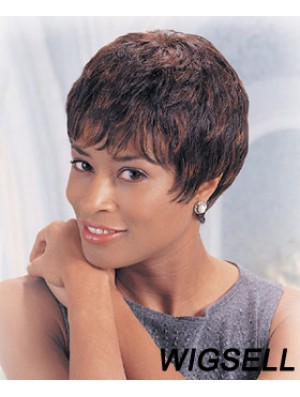 Indian Remy Boycus Short Wavy Auburn Black African Hair Low Cut