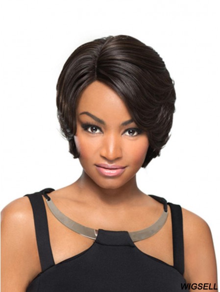 Synthetic Capless Short Straight With Bangs Black Woman's Wig
