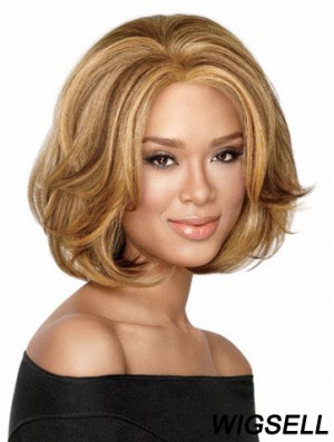 Chin Length Wavy Capless Blonde Durable Bob Wigs