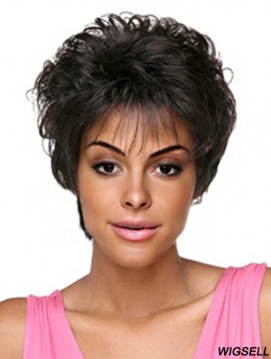 Short Black Curly Classic Natural African American Wigs