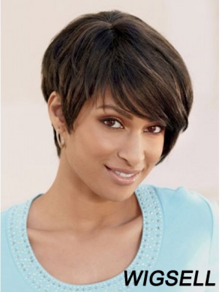 Short Brown Straight Layered Incredible African American Wigs