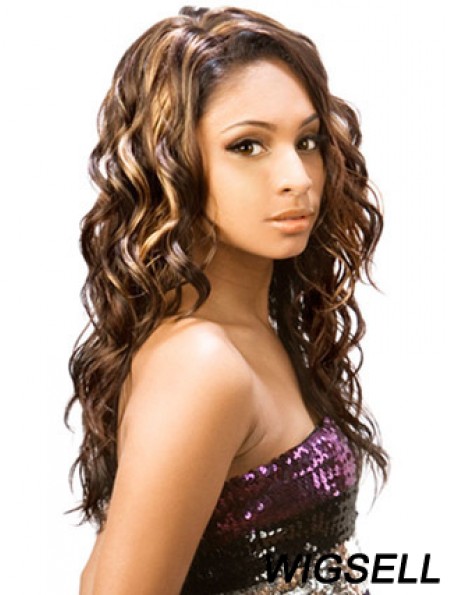 Long Brown Wavy Without Bangs Incredible African American Wigs