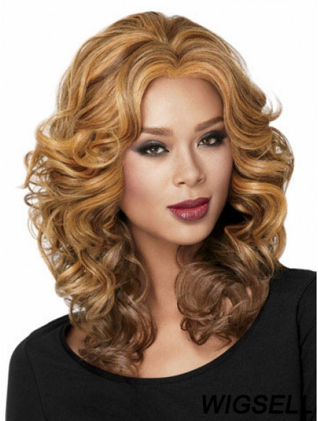 African American Curly Full Lace Wig With Capless Blonde Color