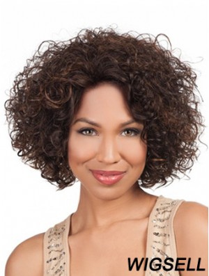 High Quality Chin Length Kinky 10 inch Synthetic Glueless Lace Front Wigs