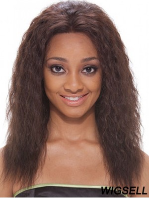 16 inch Brown Shoulder Length Without Bangs Wavy Popular Lace Wigs