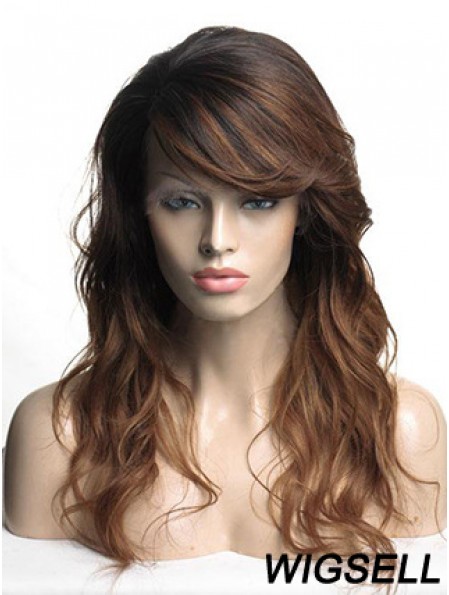 Long Brown Wavy With Bangs Cheapest African American Wigs