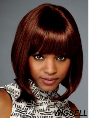 Lace Front Chin Length Straight Auburn Cheap Bob Wigs