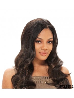 Long Brown Without Bangs Wavy Soft Full Lace Wigs