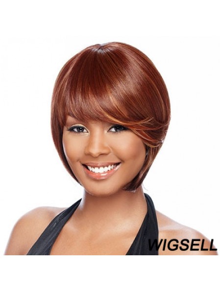 Short Auburn Straight Bobs Best African American Wigs