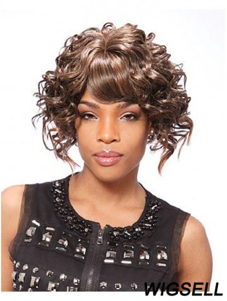 Short Brown Curly Layered Incredible African American Wigs