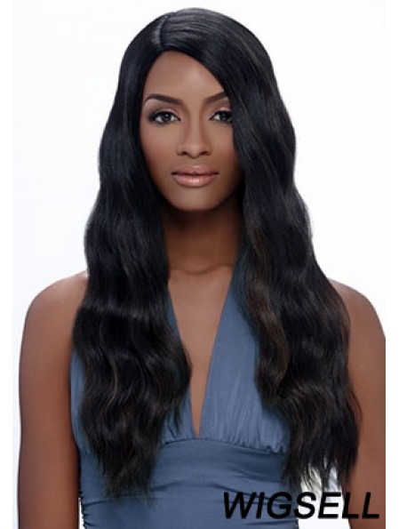 Long Black Straight Without Bangs Exquisite African American Wigs