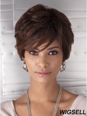 Cropped Auburn Wavy Layered Cheapest African American Wigs