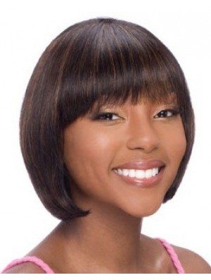 Chin Length Auburn Straight Bobs Cheapest African American Wigs