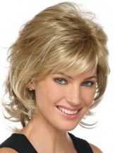 Classic Womens Wigs With Lace Front Layered Cut Chin Length