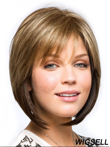 Ladies Bob Wig Straight Chin Length Wig Capless Wig For Women