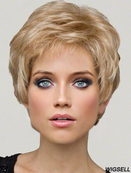 Blonde Cropped Wig Boycuts Short Wig Synthetic Wig UK For Ladies New