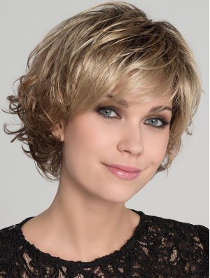 Blonde Wig Bob Cut Wavy Wig UK For Sale 8 Inch