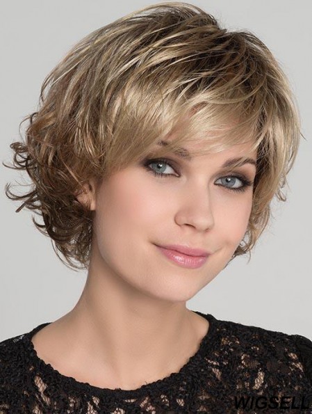 Blonde Wig Bob Cut Wavy Wig UK For Sale 8 Inch