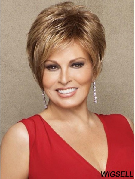 Boycuts Brown Straight 3 inch Cropped Synthetic Wigs Raquel Welch Cinch Wig