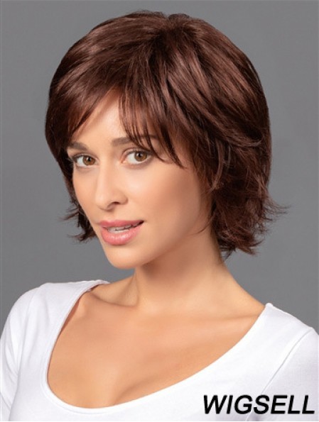 8 inch Short Cheapest Brown Wavy Bob Wigs