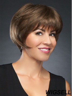 6 inch Cropped Incredible Brown Straight Bob Wigs