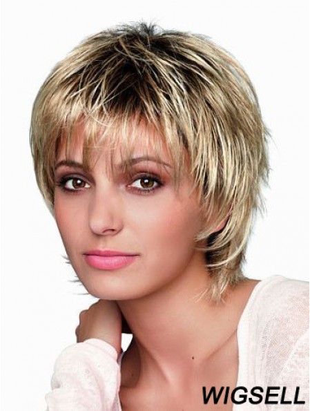 8 inch Short Designed Blonde Straight Bob Wigs