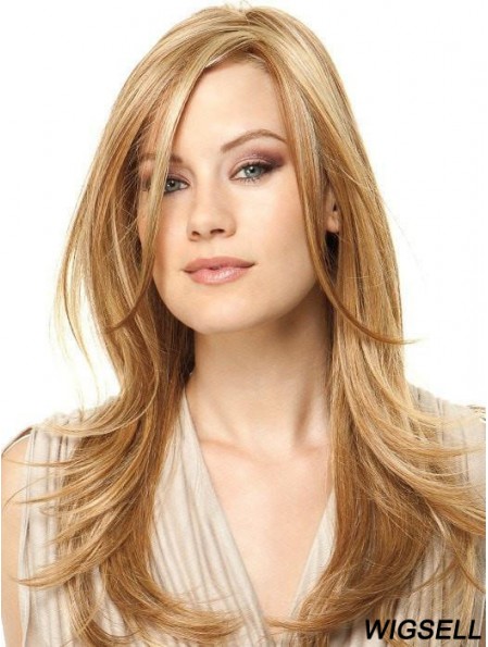Monofilament Blonde 18 inch Long Layered Synthetic Wigs