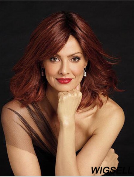 Auburn Shoulder Length Wavy Layered 12 inch Style Medium Wigs