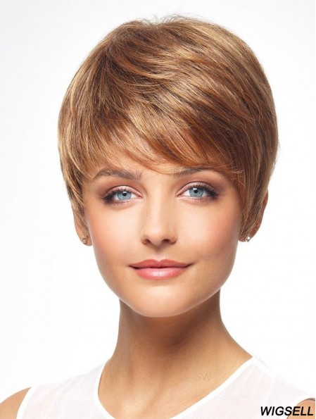 Auburn 8 inch Boycuts Cheapest Capless Synthetic Wigs