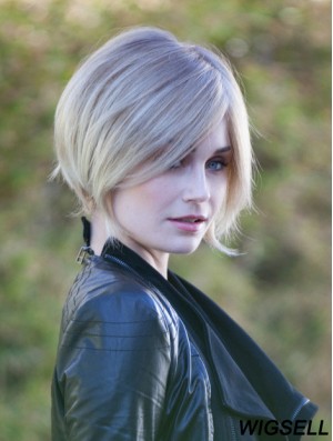 10 inch Chin Length Blonde Straight Fashion Bob Wigs