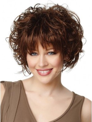 With Bangs Auburn Straight 8 inch Cropped Synthetic Wigs