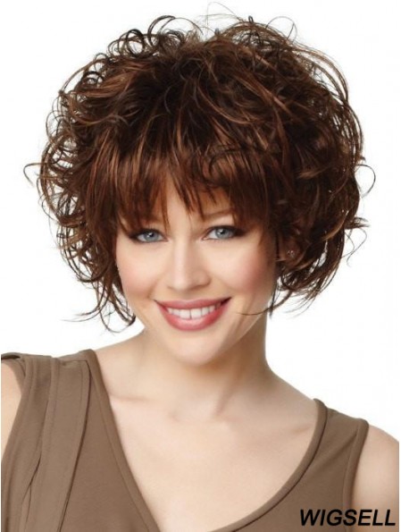 With Bangs Auburn Straight 8 inch Cropped Synthetic Wigs