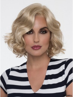 Monofilament Blonde 10 inch Short With Bangs Heat Friendly Wigs