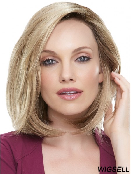 Shoulder Length Straight Bobs Blonde Best 100% Hand-tied Wigs