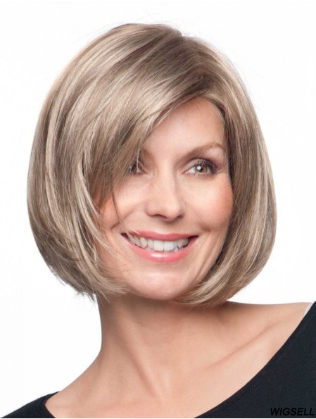 Lace Synthetic Wigs UK With Monofilament Bobs Cut Chin Length